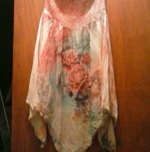 Vintage floral off- the- shoukder Top Eden Garden USA